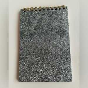 New Silver Glitter Notepad "Sparkle and Shine" 6" x 4" made in India 50 Pages
